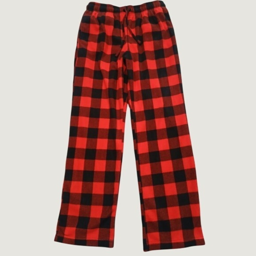 Highland Originals Red Black Buffalo Plaid Fleece Pajama Pants Womens Medium